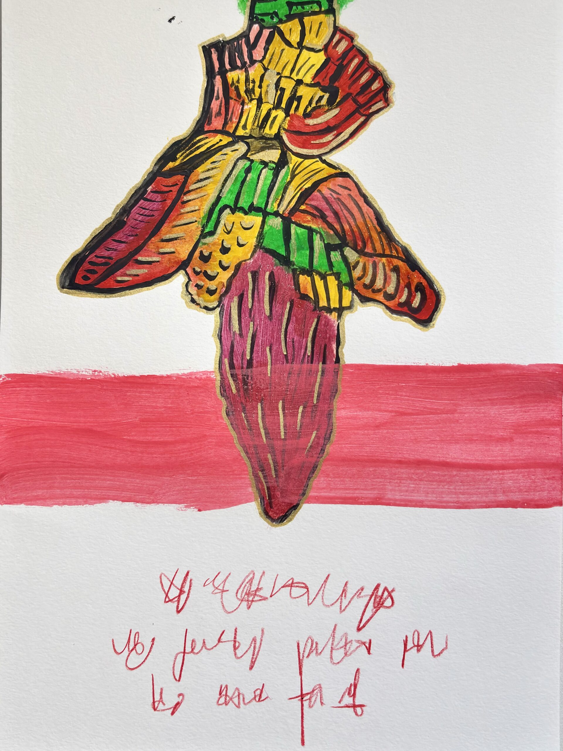 "Balança meu cacho", Drawing and Painting on Paper. 2026, Aracaju, Brazil