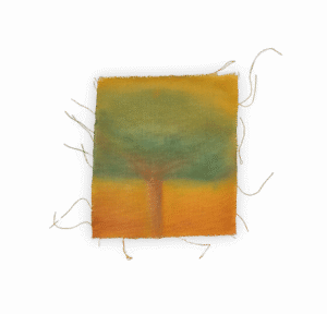 Starfruit tree, 2026 - Wilame Lima. Pastel and acrylic on fabric scrap.